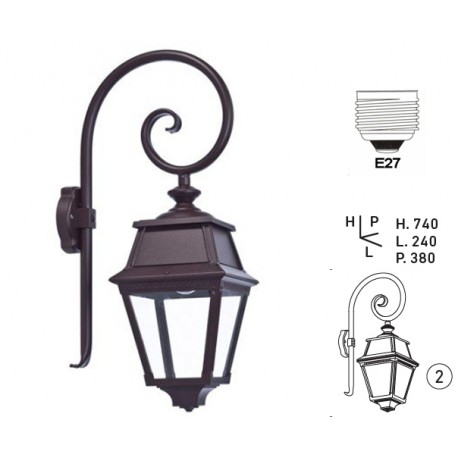 Applique Extérieure "AVENUE 2 CROSSE" E27 IP44 --- (6 déclinaisons)