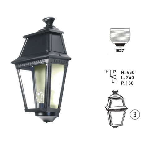 1/2 Applique Extérieure "AVENUE 2" E27 IP44 --- (6 déclinaisons)