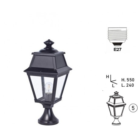 Borne Extérieure "AVENUE 2 550mm" E27 IP44 --- (6 déclinaisons)