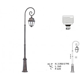 Lampadaire "AVENUE 2 CROSSE" E27 IP44 --- (5 déclinaisons)