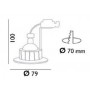 Encastré "Mercure IP20" Diam79 --- Blanc / Alu Brossé