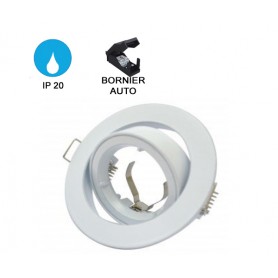 Spot "TRITON IP20" Diam95 --- Blanc / Alu Brossé
