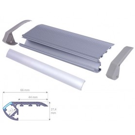 Profilé Aluminium pour nez de marche diffuseur Dépoli avec accessoires --- 1m/2m