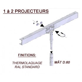 Traverse à Bride Acier Thermolaquage 1-2 projecteurs --- (19 couleurs)