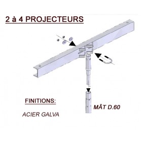Traverse à Bride Acier Galvanisé 2-4 projecteurs