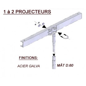 Traverse à Bride Acier Galvanisé 1-2 projecteurs
