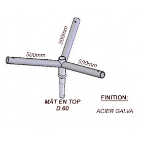 Crosse Fixation Triple en TOP pour MAT Acier Galvanisé