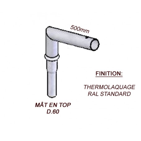Crosse Fixation Simple en TOP pour MAT Acier Thermolaquage --- (19 couleurs)