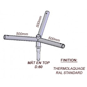 Crosse Fixation Triple en TOP pour MAT Acier Thermolaquage --- (19 couleurs)