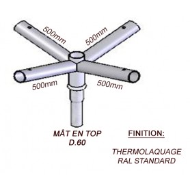 Crosse Fixation Quadruple en TOP pour MAT Acier Thermolaquage --- (19 couleurs)