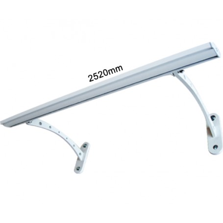Profilé Aluminium "BARRE" Blanc L2520mm sans diffuseur