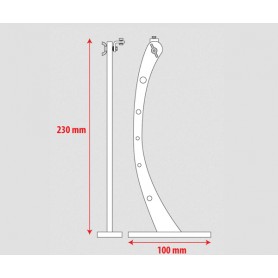 Potence verticale 230mm Blanche pour profilé "BARRE"