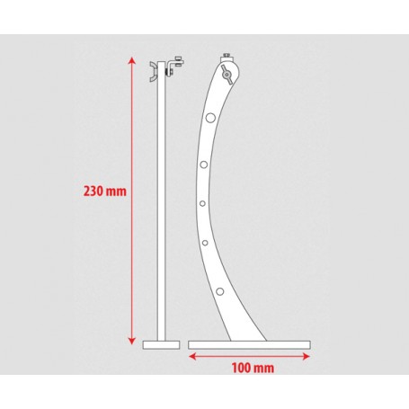 Potence verticale 230mm Blanche pour profilé "BARRE"