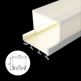Profilé en aluminium STRIPLINE 20X23mm - 2 mètres