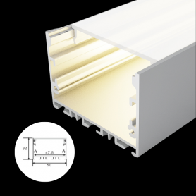 Profilé en aluminium STRIPLINE 50X32mm - 2 mètres