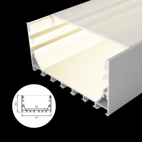 Profilé en aluminium STRIPLINE 70X40mm - 2 mètres