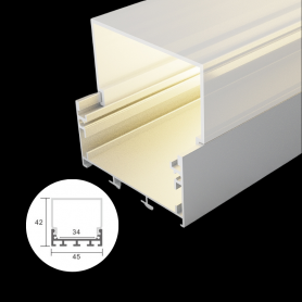 Profilé en aluminium STRIPLINE 45X42mm - 2 mètres