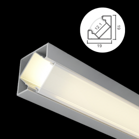 Profilé en aluminium STRIPLINE D'ANGLE 19X19mm - 2 mètres