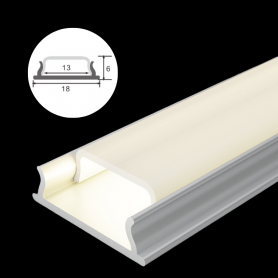 Profilé en aluminium STRIPLINE 18X6mm - 2 mètres