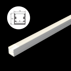 Profilé en aluminium STRIPLINE 10X10mm - 2 mètres