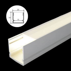 Profilé en aluminium STRIPLINE 20X20mm - 2 mètres