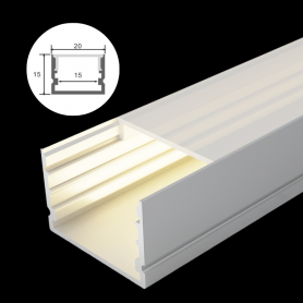 Profilé en aluminium STRIPLINE 20X15mm - 2 mètres