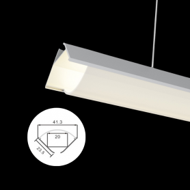 Profilé en aluminium STRIPLINE SUSPENSION 41X23mm - 2 mètres