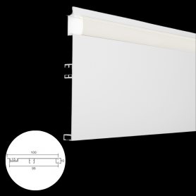 Profilé en aluminium STRIPLINE 95x10mm - 2 mètres