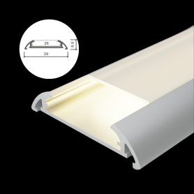 Profilé en aluminium STRIPLINE 39x8mm - 2 mètres