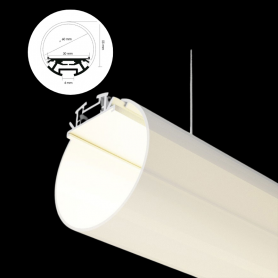 Profilé en aluminium STRIPLINE ROND D55mm - 2 mètres