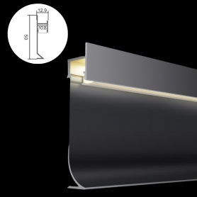 Profilé en aluminium STRIPLINE 12X50mm - 2 mètres