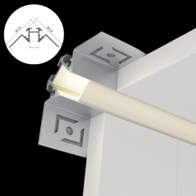 Profilé en aluminium STRIPLINE D'ANGLE PLACO 41X41mm - 2 mètres