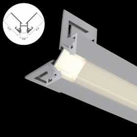 Profilé en aluminium STRIPLINE D'ANGLE PLACO 41X41mm - 2 mètres