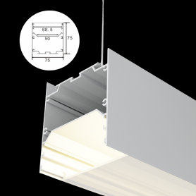 Profilé en aluminium STRIPLINE 75x75mm - 2 mètres