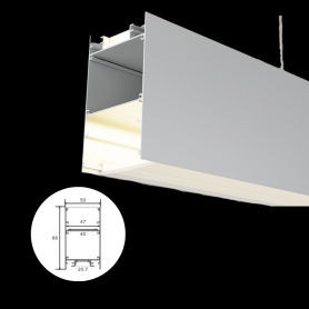 Profilé en aluminium STRIPLINE SUSPENSION 88X50mm - 2 mètres