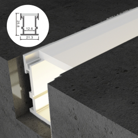 Profilé en aluminium STRIPLINE ENCASTRÉ 21X25mm - 2 mètres