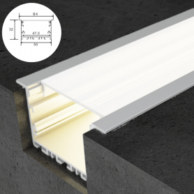 Profilé en aluminium STRIPLINE ENCASTRÉ 50X32mm - 2 mètres
