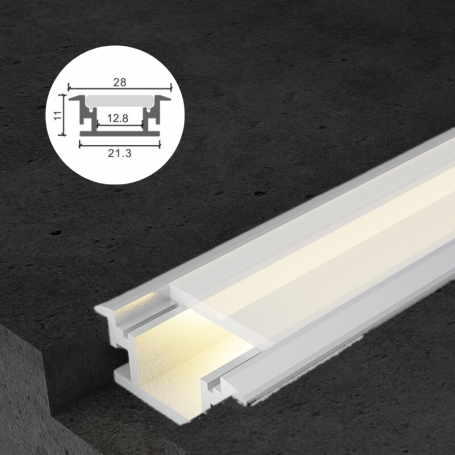 Profilé en aluminium STRIPLINE ENCASTRÉ 21X11mm - 2 mètres