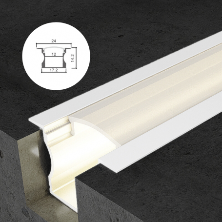 Profilé en aluminium STRIPLINE ENCASTRÉ 17X14mm - 2 mètres