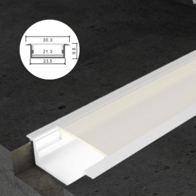 Profilé en aluminium STRIPLINE ENCASTRÉ 23X9mm - 2 mètres