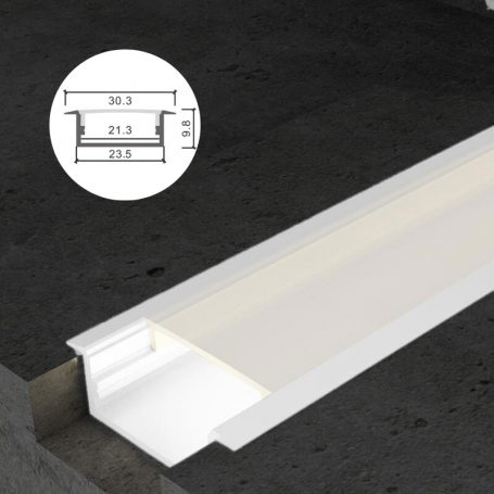 Profilé en aluminium STRIPLINE ENCASTRÉ 23X9mm - 2 mètres