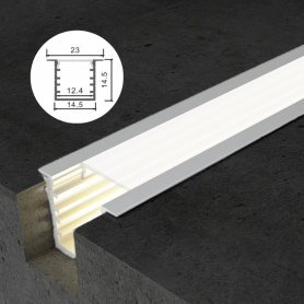 Profilé en aluminium STRIPLINE ENCASTRÉ 14X14mm - 2 mètres
