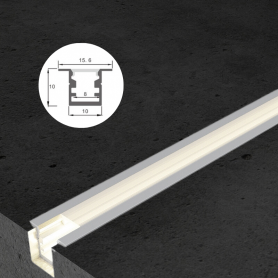 Profilé en aluminium STRIPLINE ENCASTRÉ 10X10mm - 2 mètres