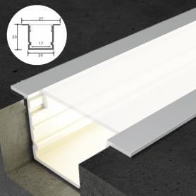 Profilé en aluminium STRIPLINE ENCASTRÉ 20X15mm - 2 mètres