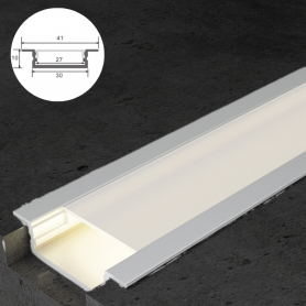 Profilé en aluminium STRIPLINE ENCASTRÉ 30X10mm - 2 mètres
