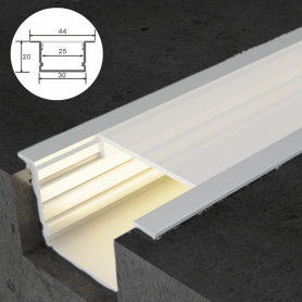 Profilé en aluminium STRIPLINE ENCASTRÉ 30X20mm - 2 mètres