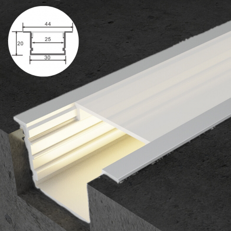 Profilé en aluminium STRIPLINE ENCASTRÉ 30X20mm - 2 mètres