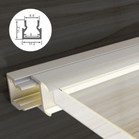 Profilé en aluminium STRIPLINE 11X11mm - 2 mètres