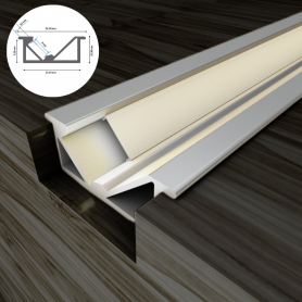 Profilé en aluminium STRIPLINE ENCASTRÉ 22X10mm - 2 mètres