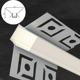 Profilé en aluminium STRIPLINE D'ANGLE PLACO 46X24mm - 2 mètres